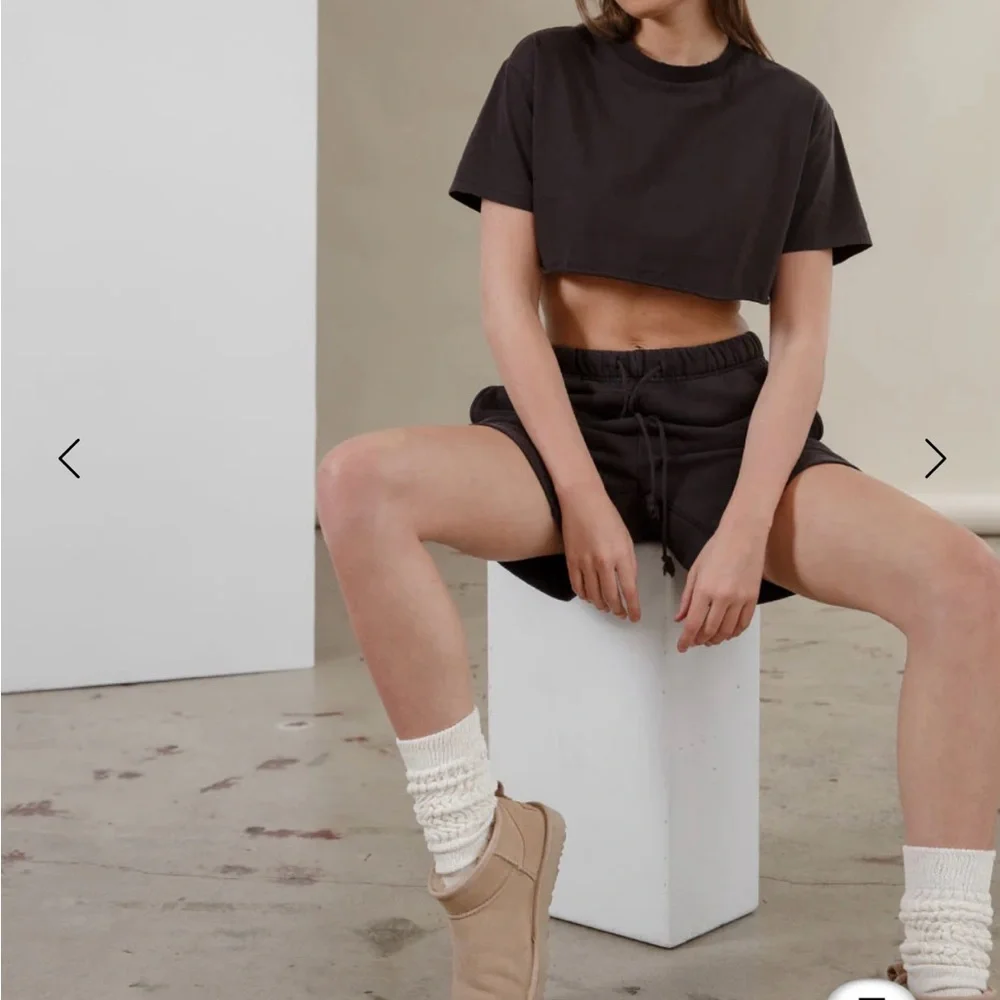 Elwood Women's Black and White Short Sleeve Tee Set - Picture 2 of 6